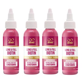 Infinix Biotin Hair Oil: Advanced growth serum for fuller, thicker hair & soothing scalp care. Non-greasy, 2oz/60ml, pack of 4