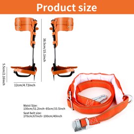 8 in 1 Tree Climbing Spikes Kit, Adjustable Tree Climbing Gear, Cowhide Arborist Tree Climbing Equipment with Climbing Belt & Straps, Spikes Protectors, Gloves, Rock Climbing Tools for Tree Work