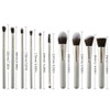 Makeup brush set, New 10pcs wooden handle gray makeup brush