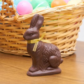 Gallerie II 4.57" x 6.54" Chocolate Themed Decorative Resin Easter Bunny Rabbit Figure Figurine Spring Springtime Home Living Room End Table Kitchen Dining Dinner Table Tabletop Decor Decoration