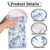 VISSTREE Chinoiserie Floral Kitchen Towels, 4 PCS White Blue Flowers