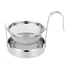 Supvox® Colador de Té de Acero Inoxidable con Base, Infusor de Malla Giratoria para Té de Hoja Suelta, Captador de Goteo para Taza, Filtro Multiusos p