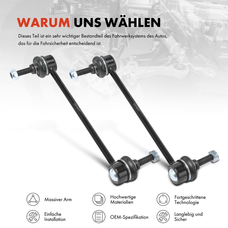 Frankberg 2 x Front Axle Coupling Rod Compatible with Escort