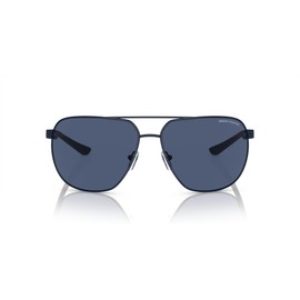 A|X ARMANI EXCHANGE Men's AX2047S Aviator Sunglasses, Matte Blue/Dark Blue, 63 mm