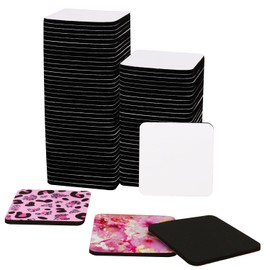 100 PCS 4 Inch Square Sublimation Blanks Coasters, 4x4 Inch Blank Cup Coasters, DIY Crafts Compatible, Perfect for Heat Transfer Projects, Painting,Sublimation by KUKLIPJIM