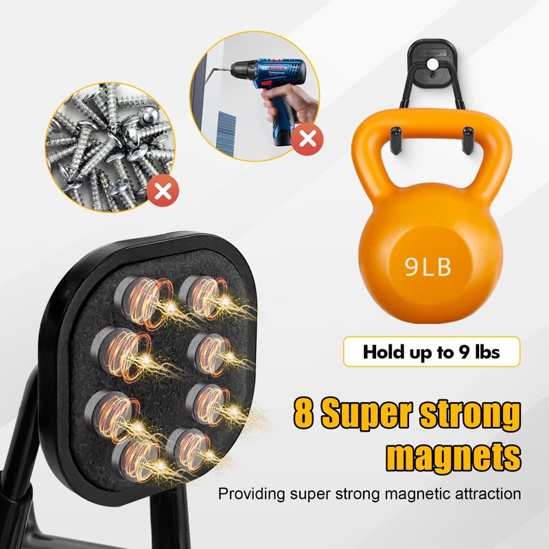 BPOPO 2 Pcs Heavy Duty Magnetic Hooks with Double Prong,