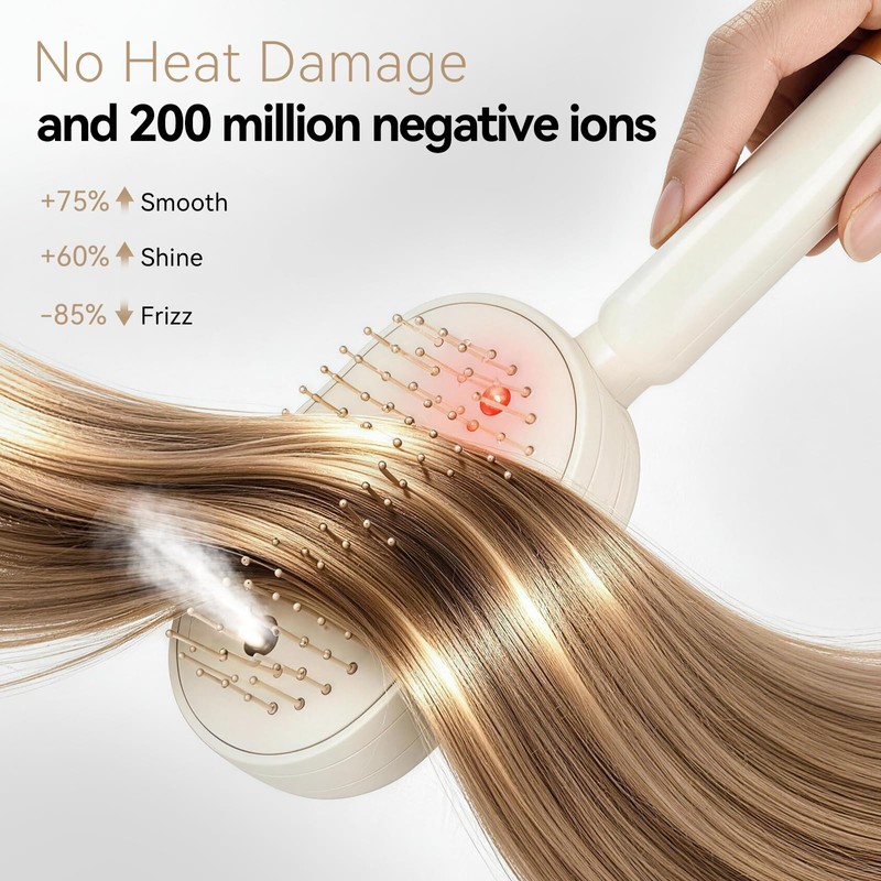 Electric Spray Air Cushion Massage Comb & Hair Steamer, Self-Cleaning