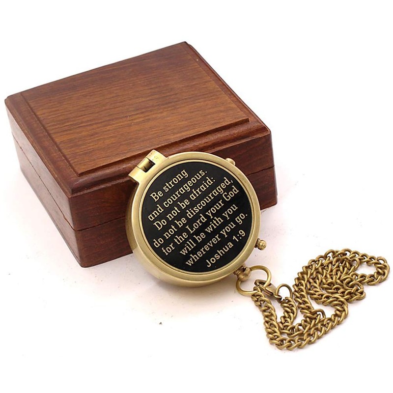 Be Strong And Courageous, Joshua 1:9, Solid Brass Directional Engraved