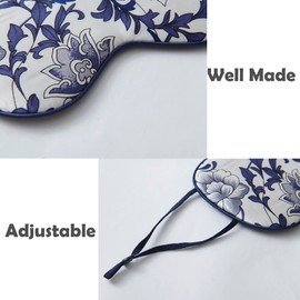 Sleep Mask for Women Men, Mulberry Silk Eye mask for Sleeping, Unique Adjustable Ear-Hanging Strap, Large Size