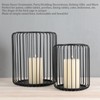 Cage Candleholder Set Matte Black Metal Cylinder Modern Simple Bird