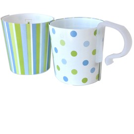 Pew Clip + Vase / Flower Pot. Doey's Heavy Duty Pew Clips Attach Wedding Flowers to Church Pews. Reuse at Reception. Set of 6 Plus Blue & Green Decorative Sleeve