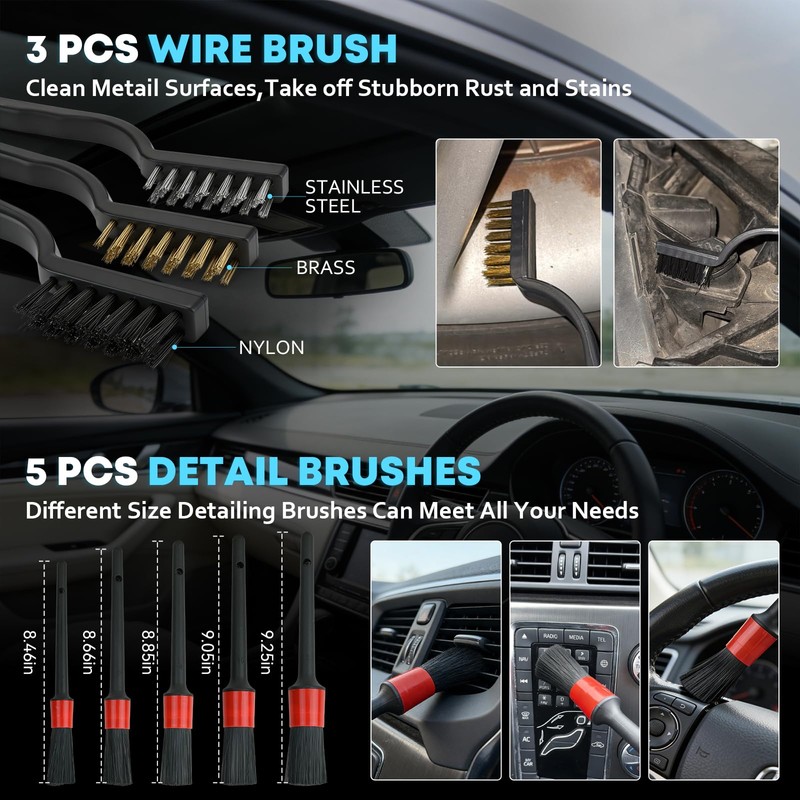 Car Cleaning kit, Car Interior Detailing kit with 10000pa Car