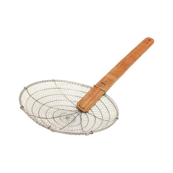TrueCraftware- 12” Coarse Mesh Skimmer Galvanized Steel with Natural Bamboo
