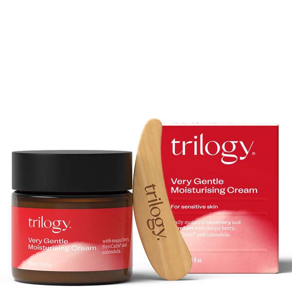 Trilogy Very Gentle Moisturising Cream, 2.0 Fl Oz - For Sensitive Skin - A Daily Moisture Recovery and Comfort Cream for Delicate Complexions with Maqui Berry, SyriCalm & Calendula