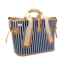 BUILT Large Welded Soft Portable Cooler Bag with Wide Mouth Opening, Insulated and Leak Proof Design, Durable and Lightweight for Outdoor Use, Atlantic Stripe Pattern