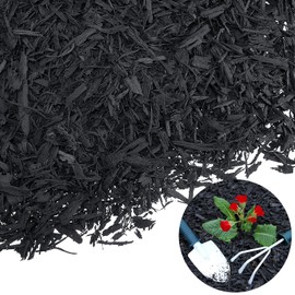 Frienda Shredded Rubber Mulch 2.23 Cu. ft. - 40 Lbs Rubber Crumb Black Mulch Yearn Protective Flooring for Garden Ground Areas, and Landscaping