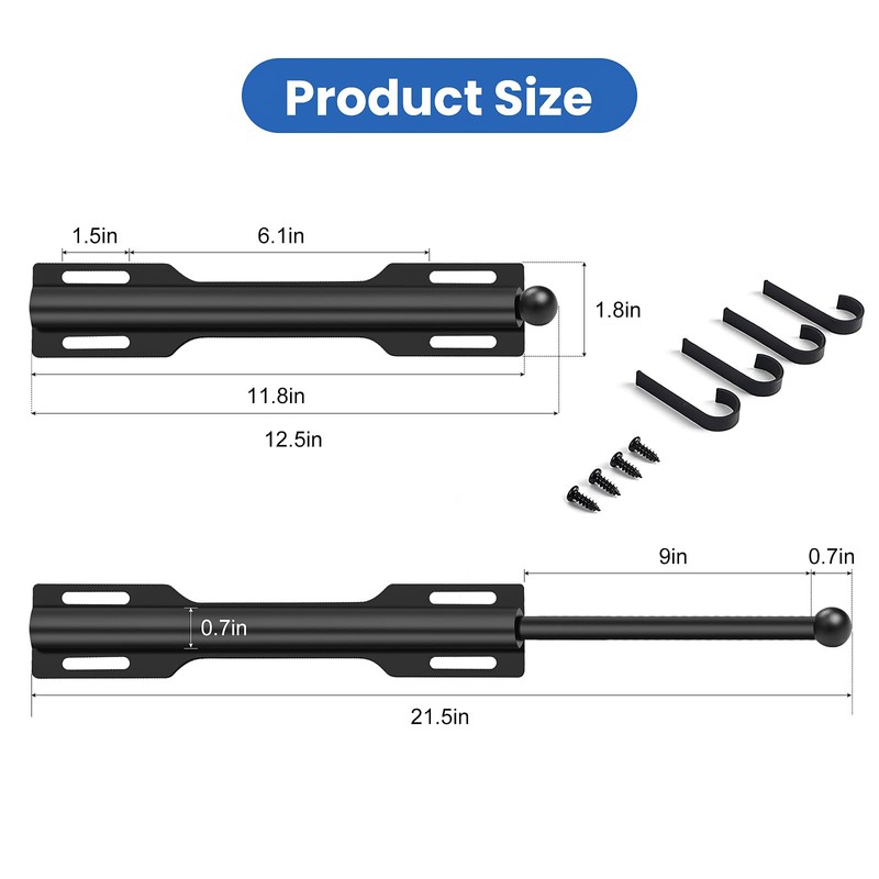 Valet Rod for Closets Pull Out, 12 inch Long Expendable
