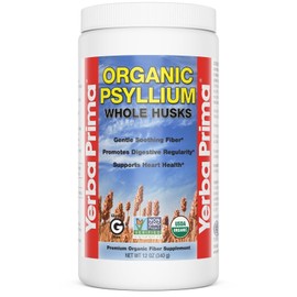 Yerba Prima Organic Psyllium Husk Fiber Supplement 12 Ounce for Digestive Health