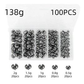Gadgetking Fishing Sinker Set Split Lead Free Shot Round Bite Weight Tackle Soft Mini 100Pc Compartment Free Soft Sinker Float Bobber Pin Mini Non Toxic