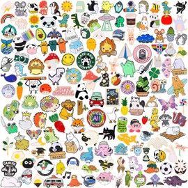 Japior - 20, 30, 60 unidades, bonitos broches esmaltados, broches a granel, botones estéticos, divertidos, dibujos animados, plantas, esmalte para mochilas, bolsas, sombrero, Sin gemas.