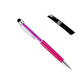 Quality 2-in-1 Capacitive Touchscreen Stylus and Ballpoint Pen with Crystals (FUCHSIA)