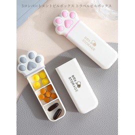 Pill Box, Portable Pill Box, Slide Type, 3 Times a Day, Multi-functional Pill Box, 3 Compartments, Pill Box, Travel Pill Box, Compact, Lightweight, Neat, Eco-friendly ABS Material, Storage