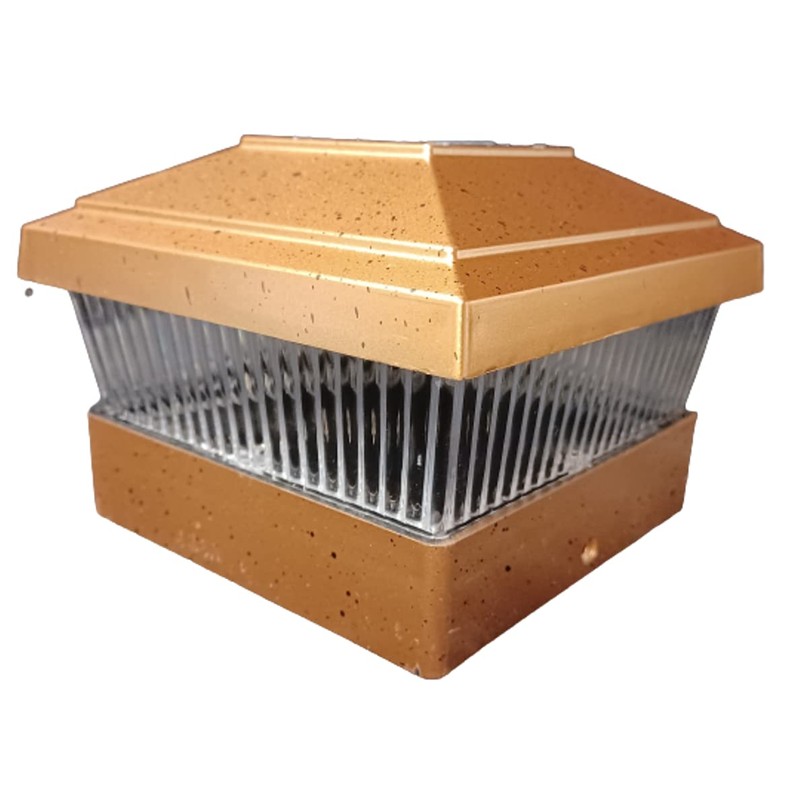 4 Pcs Solar Copper Color Square Plastic Post Fence Cap