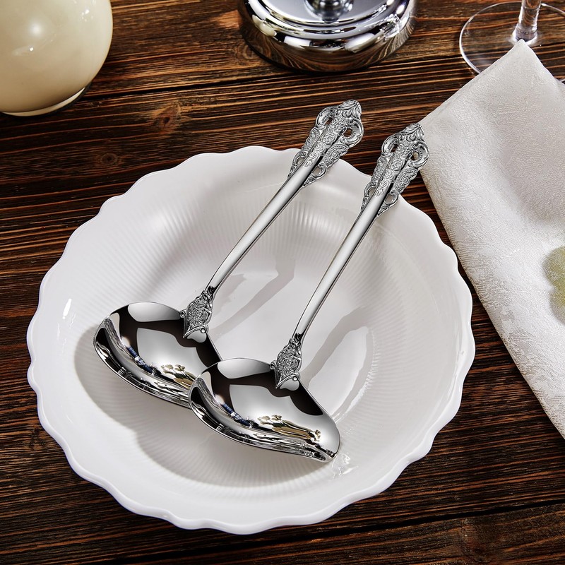KEAWELL Luxury 7.2" Sauce Ladle, 18/10 Stainless Steel, Silver, Small