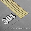 12 Inch Linear Shower Drain Bathroom Kitchen Golden Floor Drain