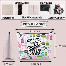 PLITI Hairstylist Makeup Bag Cosmetologist Gift Hairdresser Gift Beautician Zipper Pouch Cosmetology Student Graduation Gift (Paid to PeopleU)