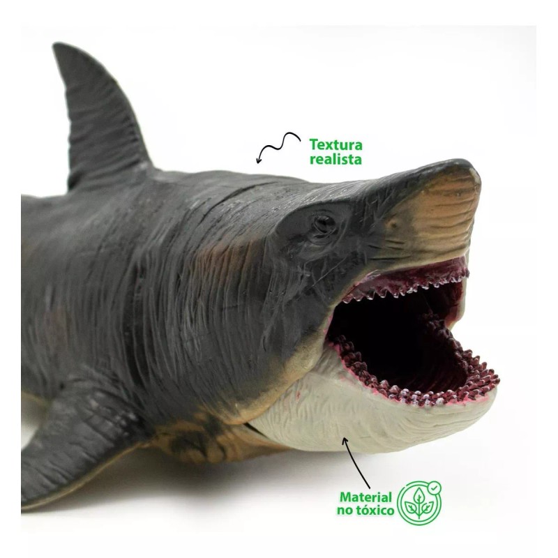 Tiburon Prehistórico Jurassico De 30 Cm Figura De Dinosaurio Megalodon