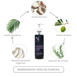 Dr. Natural Jabón Liquido Facial y para Cuerpo con Carbón Activado | Exfoliante Corporal y Facial | Natural, Vegano y Orgánico | Hecho de Plantas Con 