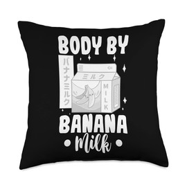 Banana Milk Shake Korean Flavor Japanese Vegan Drink Throw Pillow