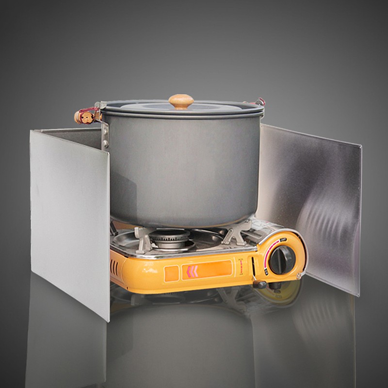 Outdoors Stove Windshield Camping Cooking Windscreen Folding Camping Cooker Stove