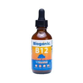 Vitamina B12 Líquida Sublingual Bioganic | Suplemento Alimenticio Sabor Naranja Mandarina | Presentación Individual 60 ml | 240 Porciones en envase de 60 ml | Apta para Veganos
