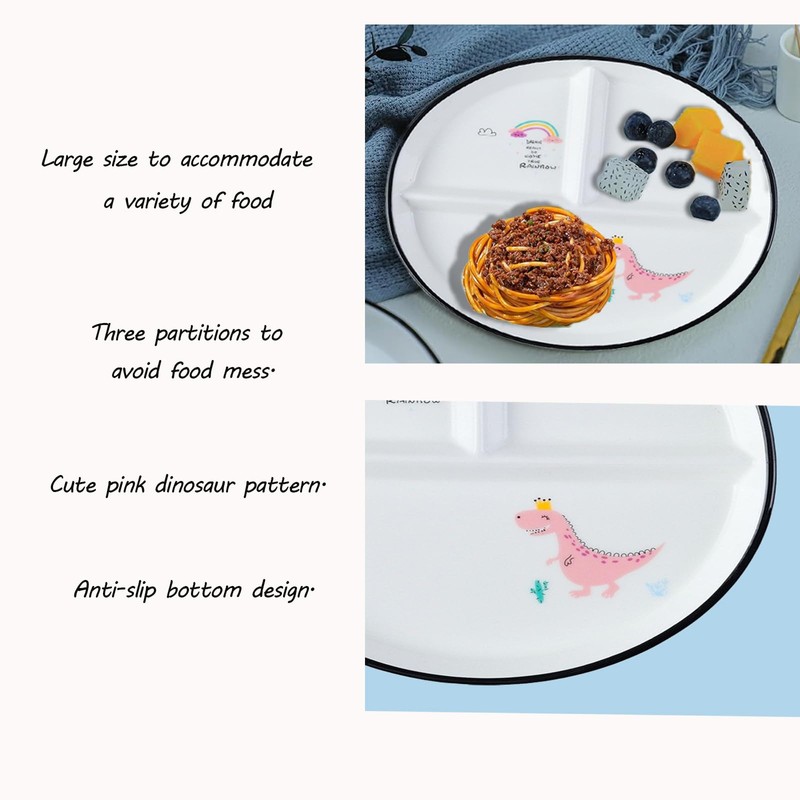 Hoshisea Divided Ceramic Dinner Plate, Split Diet Plate, Snack Plate,