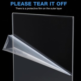 Amyhill 48 Pack Acrylic Sign Holder Plastic Picture Frames Clear Standing Table Top Sign Holder Double Sided T Shape Photo Frame for Table Wedding Party Office Restaurant Hotel (4 x 6 Inch)