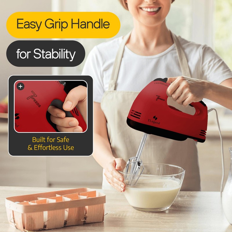 TechnoLegend Hand Mixer Electric Handheld – 7 Speed Ultra Power