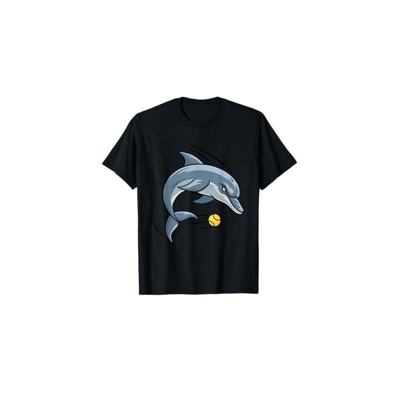 Dolphin Animal Softball Ball Cartoon Character T-Shirt