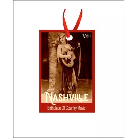 BMSBIZ Nashville Country Music Art Christmas & Holiday Ornament TRAVEL POSTER ART