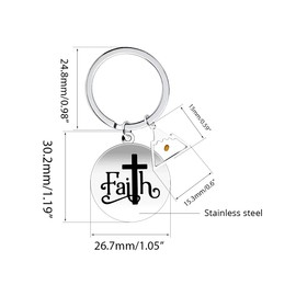 Uloveido Faith Cross Keychain with Triangle Mountain Mountain Seed Charms Religious Christian Keyring Y1013 (Triangle Mountain)