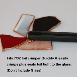 PIAOLGYI Stained Glass Hand Foiler 7/32" Stained Glass Copper Foiling Tool,Short Hand Foiler 7/32" Foil Crimper(Don't Include Glass)