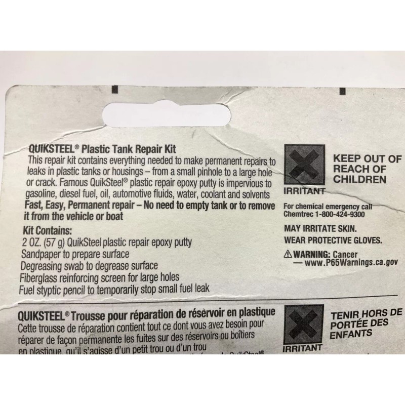 BLUE MAGIC (2) Blue Magic 6522KTRI QuikSteel Plastic Tank Repair