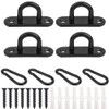 4 Pack Pad Eye Plate and Carabiner Clips Hook and