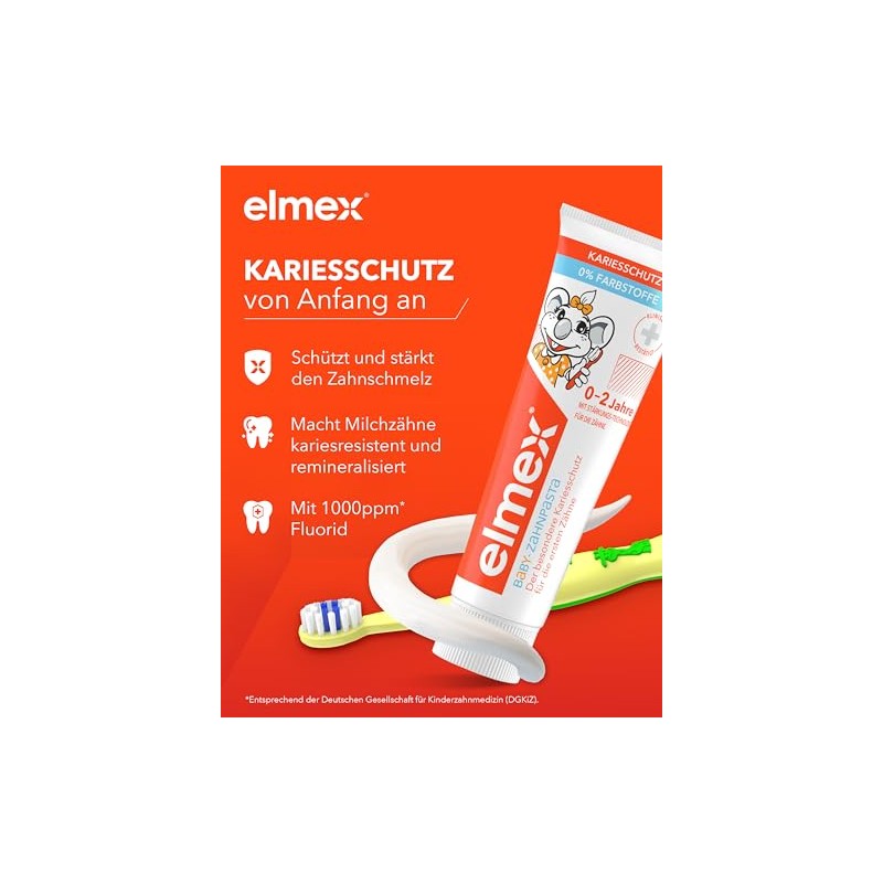 elmex Baby Toothpaste 0-2 Years 1000 ppm Toothpaste