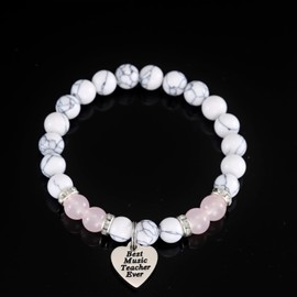 HUTIMY Music Teacher Gifts for Women Female End Of Year Supplies My Best Music Teacher Appreciation Bracelet