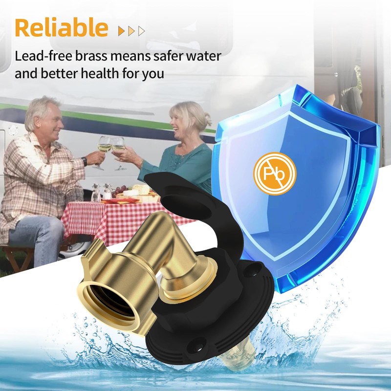 RV Water Inlet Replacement City Water Fill Inlet with Check