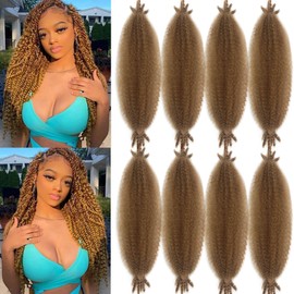 Marley Twist Braiding Hair 8Packs 18Inch Afro Spring Twist Hair Cuban Twist Hair Synthetic Spring Twist Hair Crochet Hair for Black Women(8Packs,27#)