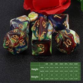 QMAY DND Dice Set -D&D Polyhedral Dice (7 Pcs) for Dungeons and Dragons (Blue and Blood red)…