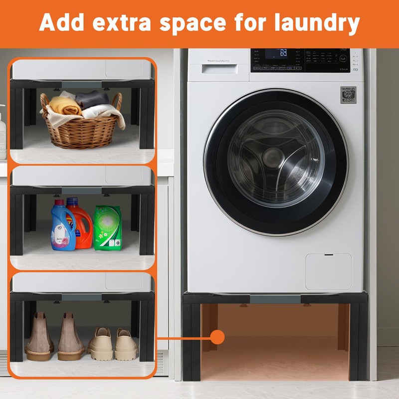 Nefish Steel Laundry Pedestal Height 12" Heavy Duty Washing Machine